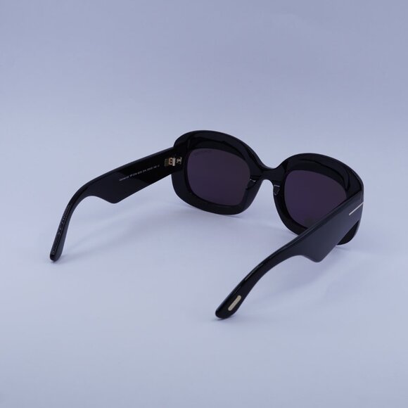 Tom Ford FT1219 01A Carmen Sunglasses Shiny Black Square Frame, Smoke Lenses main image 7